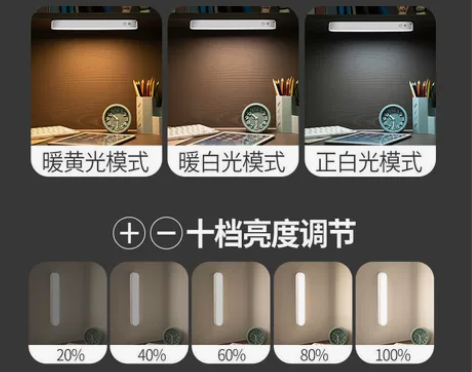 台灯护眼学习灯LED学生宿舍灯可充电卧室床...