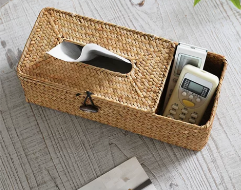 Kens纸巾盒家用 抽纸盒草编 客厅茶几多...