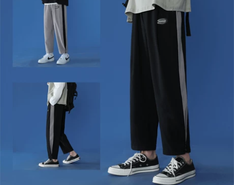 裤子男夏季薄款韩版潮流ins九分裤直筒宽松...