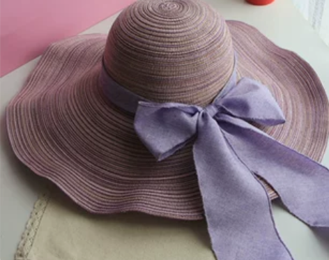 夏天大沿遮阳防晒出游草帽 女 可折叠海边沙...