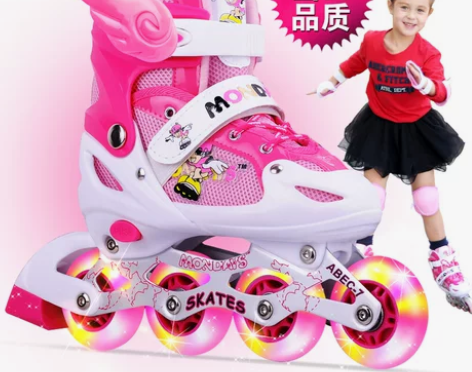 正品曼迪斯溜冰鞋儿童全套装男女旱冰鞋滑冰鞋...