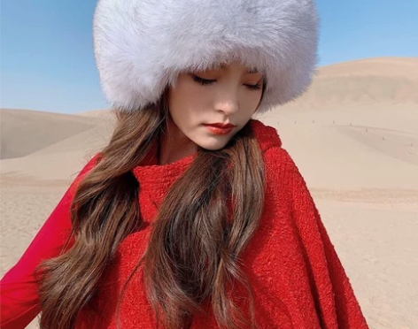 狐狸毛冬天帽子女新款雷锋帽百搭保暖加厚真皮...