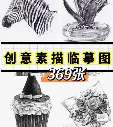 S232-创意素描临摹物品静物趣味素描艺考...