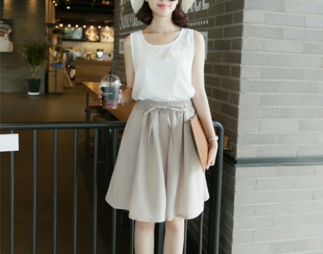 a字裙裤夏季2020新款时尚休闲棉麻短裤女...