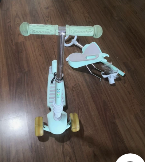 小孩滑板车，可骑，可坐，可推，骑和推的配件...