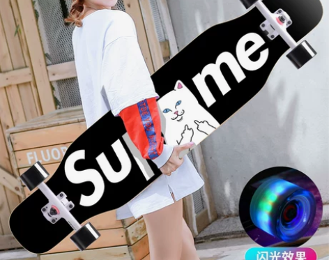 长板滑板初学者成人青少年刷街韩国男女生四轮...