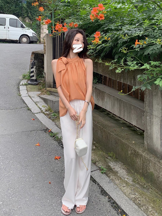 佐佐家小个子 垂感休闲裤女夏季宽松阔腿裤高...