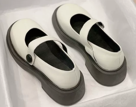 单鞋女秋2022新款厚底玛丽珍鞋圆头浅口英...