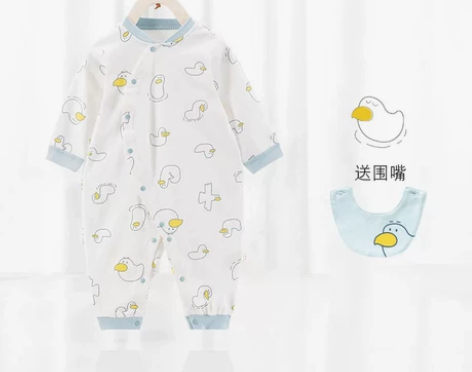 欢喜小熊宝宝衣服新生儿纯棉哈衣春秋款超可爱...