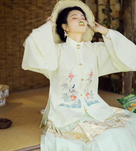 兰若庭 汉服 望水云鹤 明制 立领 补服 ...