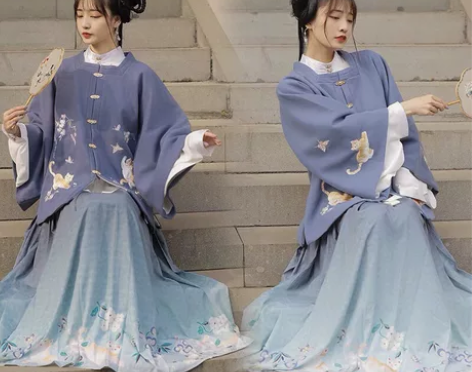 喵醉蝶五五年汉服女明制秋冬毛呢方领半袖立领...