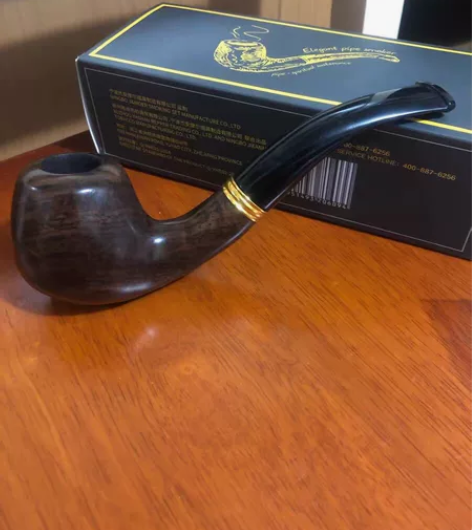 摩尔烟斗手工实木黑檀木烟锅老式传统专用男士...