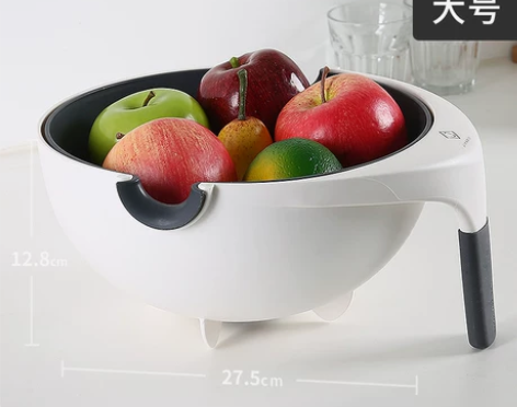 洗菜盆沥水篮子水果盘双层客厅家用筐北欧厨房...