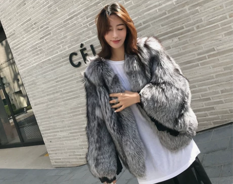 付智恩芬兰进口整皮狐狸毛皮草外套女ins超...