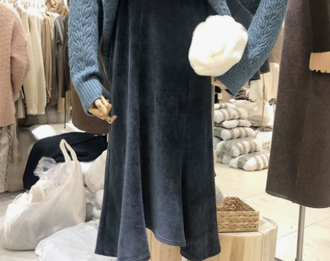 秋装2019新款法式时尚百搭鱼尾A字裙中长...