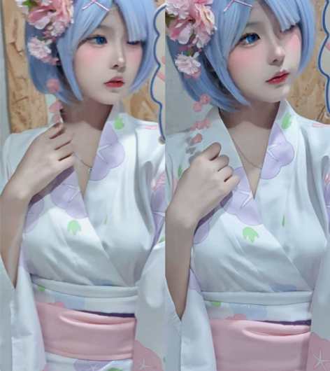 蕾姆cos服蕾姆浴衣万物科幻 图片就是上身...