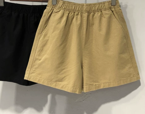 22夏装新款纯色松紧腰韩版宽松显瘦百搭高腰...