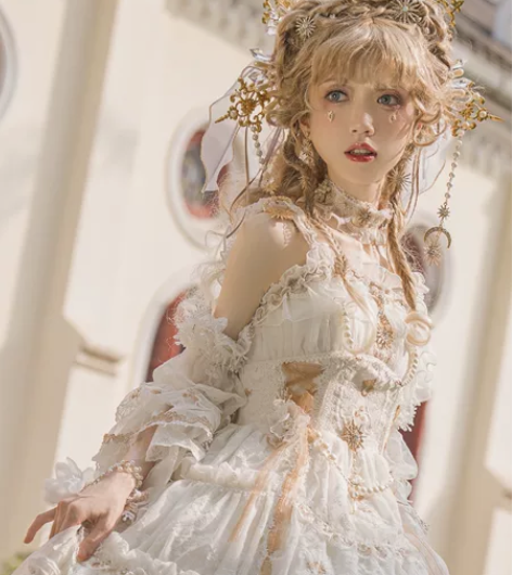 光耀星辰 lolita花嫁张嘉倪同款 姬袖...