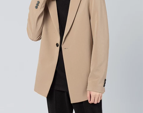 2022外套男春秋新款轻熟风男装单排扣小西...