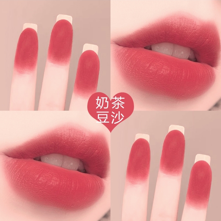 奶茶豆沙色雾面唇膏哑光口红不掉色持久润泽不...
