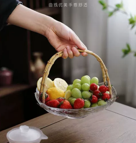 北欧风藤编玻璃水果篮 .39.9一个包邮 ...