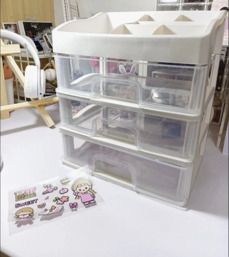 【四层全新包邮】抽屉式桌面收纳盒大容量首饰...