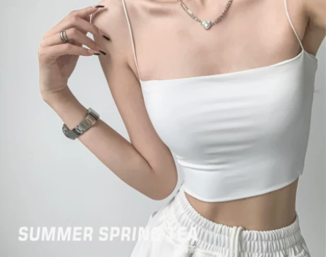 夏春茶性感欧美风露脐打底吊带背心女夏内搭修...