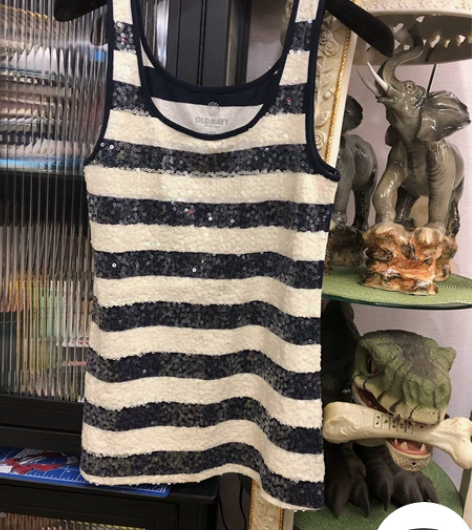 OLDNAVY重工亮片休闲背心 保专柜正品...