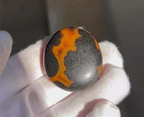 马达加斯加玛瑙 红与黑水墨图 40-36-...