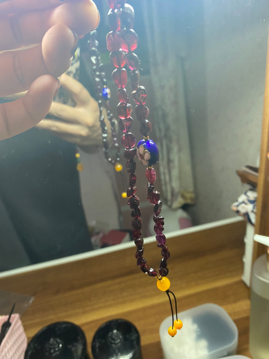 天然紫牙乌随形手机挂绳，手腕带吊绳，防丢防...