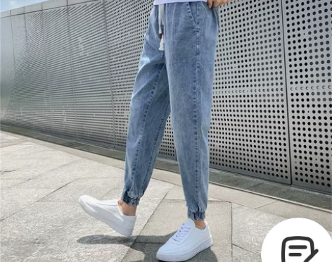 【年终盛典】秋冬款九分牛仔裤男士韩版修身弹...