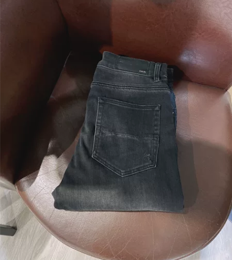 AMIR高端轻奢破洞牛仔裤男士秋季修身20...