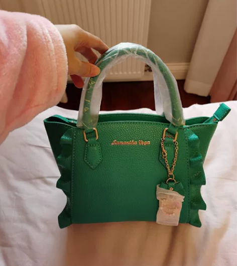 samanthavega荷叶边包手提包单肩...