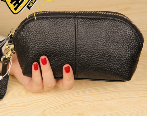 女士手拿包头层牛皮贝壳包时尚休闲真皮女包包...