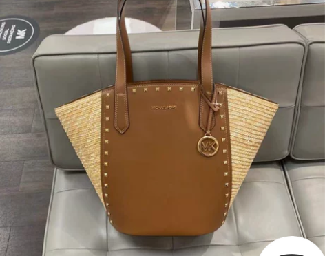 MK大号草编女士手提包单肩包 Michae...