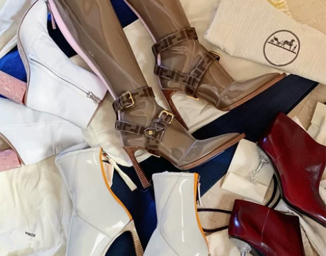 靴子女潮2022新款网红同款秋冬季尖头高筒...