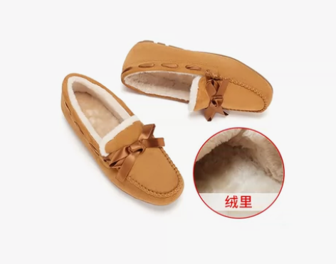骆驼女鞋2020冬季新款豆豆鞋女妈妈鞋女平...