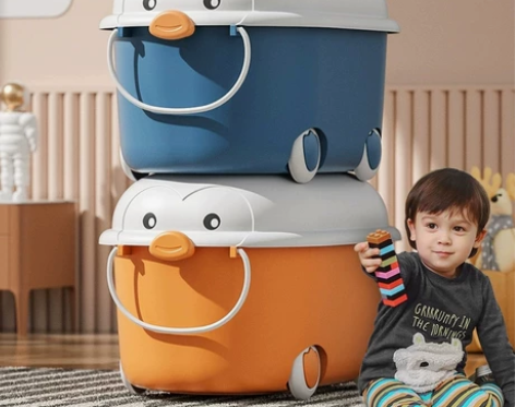 厂家直销 儿童玩具收纳箱家用整理箱萌趣卡...