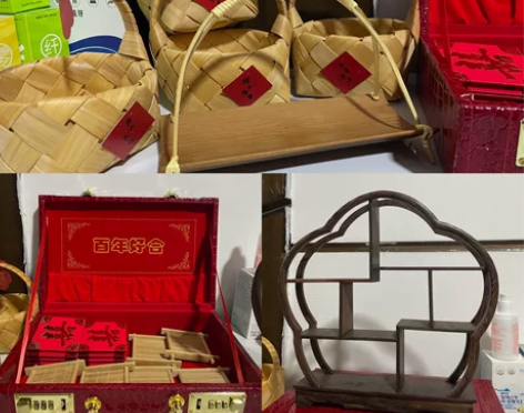 订婚摆件彩礼箱110元打包（图1），假花2...