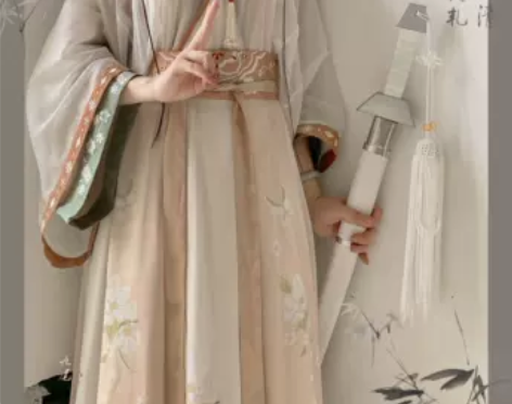 花槿轩原创汉服女秋思晋制交领齐腰一片式破裙...
