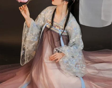 裳云兮【花逐影】正品原创汉服女对襟齐胸渐变...