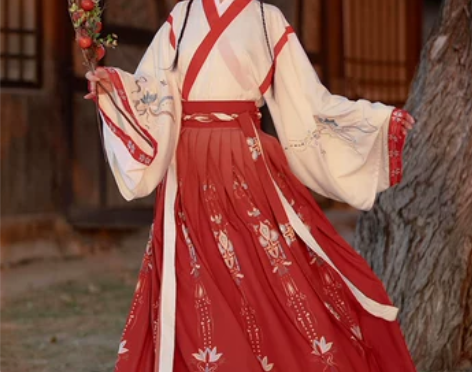 ?艺缕原创汉服女半生莲交领晋制齐腰襦裙日常...