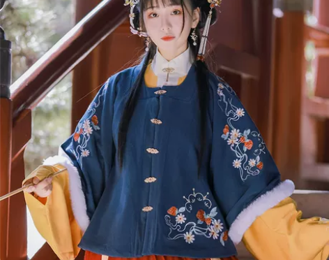 劲合明制过年汉服女原创雪竹对襟比甲半臂加绒...