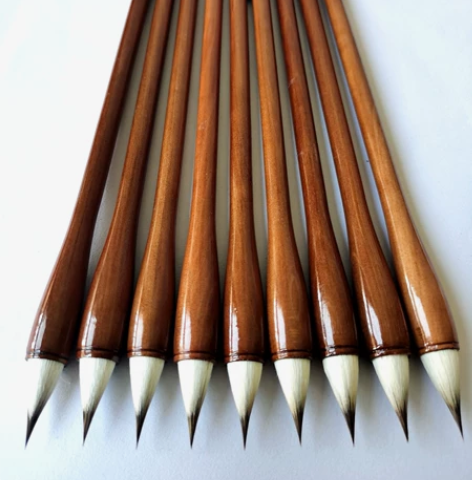 【三花紫毫笔】材質：兔毫 羊毛 麻；規格：...