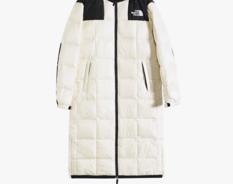 TNF NORTH FACE长款拼色棋盘羽...