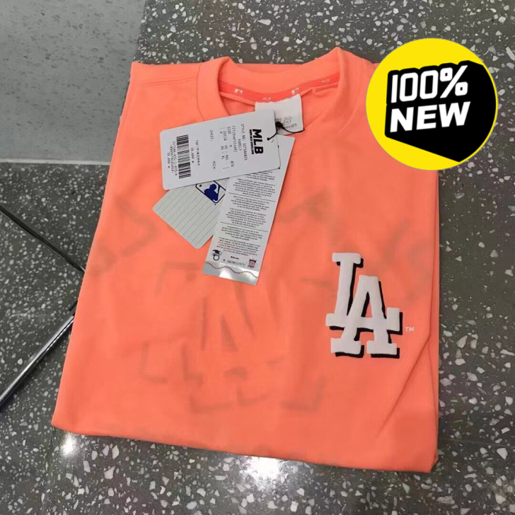 mlb 荧光橘宽松Tee 全新！