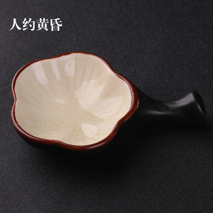 六品堂墨碟多功能陶瓷碟毛笔架笔洗笔搁水碟文...