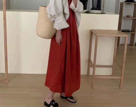 ?现货 韩国代购 复古洋气 沙滩度假风 露...