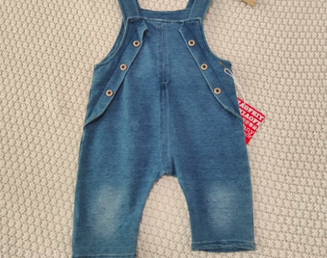 出口欧美儿童针织纯棉背带中裤73码全新 全...