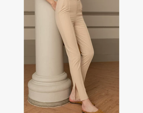 侧开叉修身九分裤2021年夏季新款铅笔裤休...